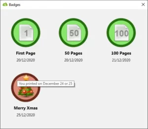 Earn badges saving paper with GreenCloud