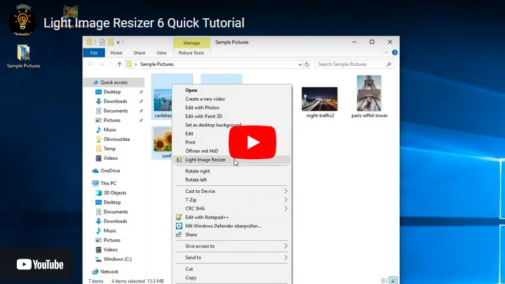 Light Image Resizer Quick Tutorial Youtube tutorial