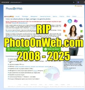 PhotoOnWeb closed 2025, a service to share photo albums on web